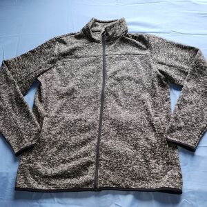 COLUMBIA MEN'S SOFTSHELL FLEECE LINED SWEATSHIRT GRAY/BEIGE SIZE LARGE IS USED